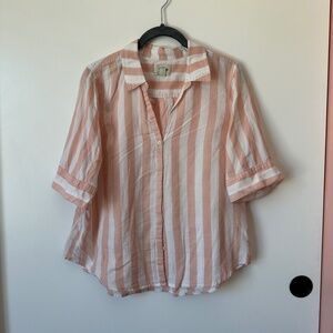 J.Crew Pink and White Striped Top